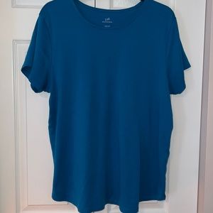 J.Jill Pima Crew Neck Shirttail Tee